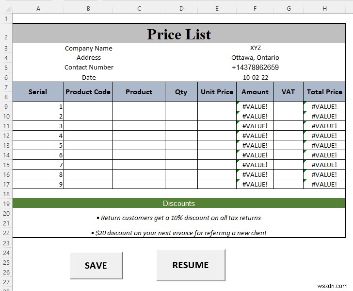 Cách tạo bảng giá trong Excel (Hướng dẫn từng bước)