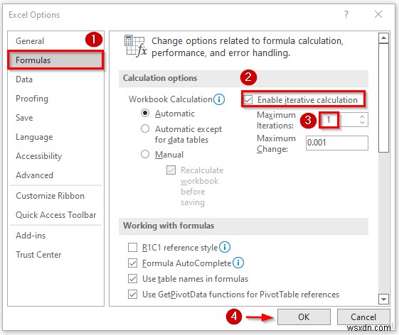 Khắc phục sự cố tham chiếu hình tròn không thể được liệt kê trong Excel (4 cách dễ dàng)