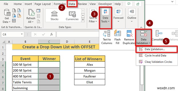 Cách tạo danh sách thả xuống động bằng Excel OFFSET (3 cách)