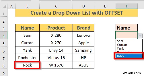 Cách tạo danh sách thả xuống động bằng Excel OFFSET (3 cách)