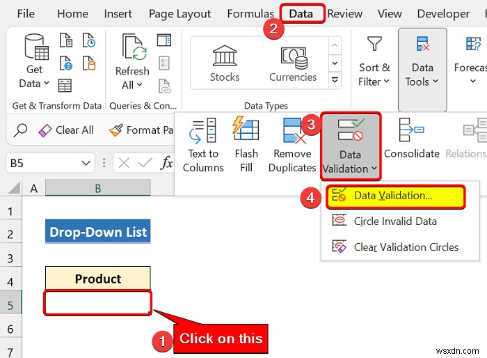 Cách tạo danh sách thả xuống trong Excel để xác thực dữ liệu (8 cách)