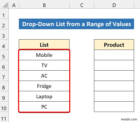 Cách tạo danh sách thả xuống trong Excel để xác thực dữ liệu (8 cách)