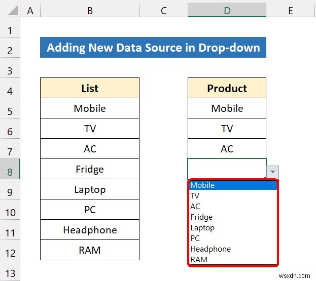 Cách tạo danh sách thả xuống trong Excel để xác thực dữ liệu (8 cách)