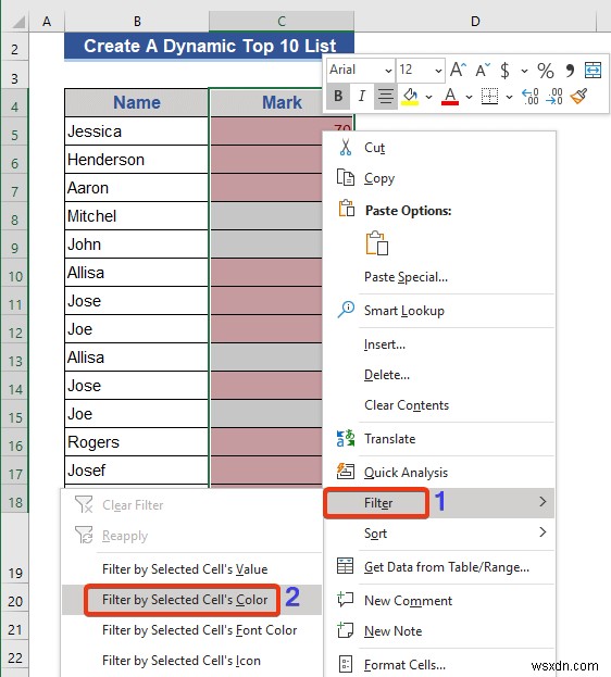 Cách tạo danh sách 10 động hàng đầu trong Excel (8 phương pháp)