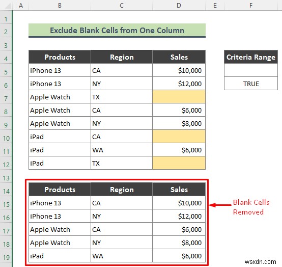 Cách sử dụng bộ lọc nâng cao để loại trừ ô trống trong Excel (3 thủ thuật dễ dàng)