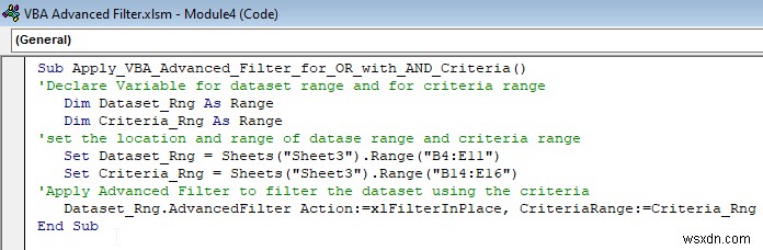 Excel VBA:Bộ lọc nâng cao với nhiều tiêu chí trong một phạm vi (5 phương pháp)