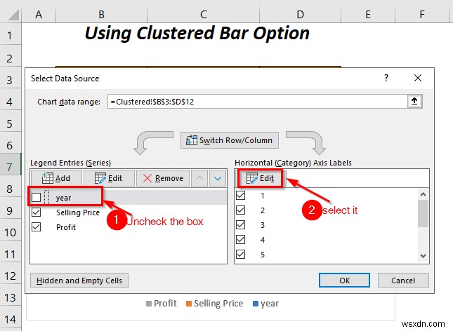 Cách kết hợp hai biểu đồ thanh trong Excel (5 cách)