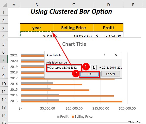 Cách kết hợp hai biểu đồ thanh trong Excel (5 cách)