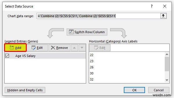 Cách kết hợp đồ thị với các trục X khác nhau trong Excel