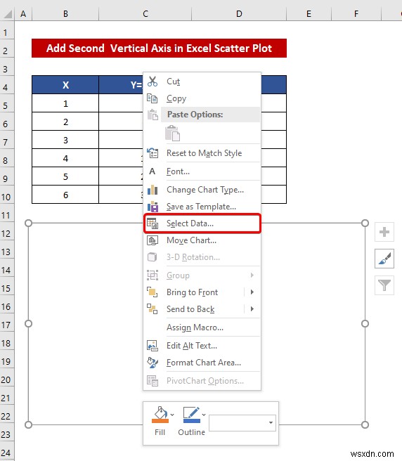 Cách kết hợp đồ thị với các trục X khác nhau trong Excel