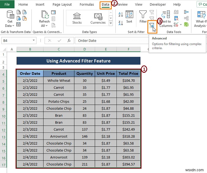 Cách sử dụng bộ lọc nâng cao cho bản ghi duy nhất chỉ trong Excel