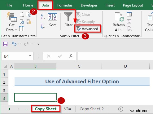 Cách sử dụng bộ lọc nâng cao để sao chép dữ liệu sang trang tính khác trong Excel