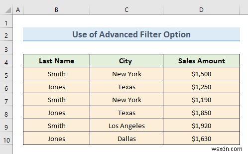 Cách sử dụng bộ lọc nâng cao để sao chép dữ liệu sang trang tính khác trong Excel