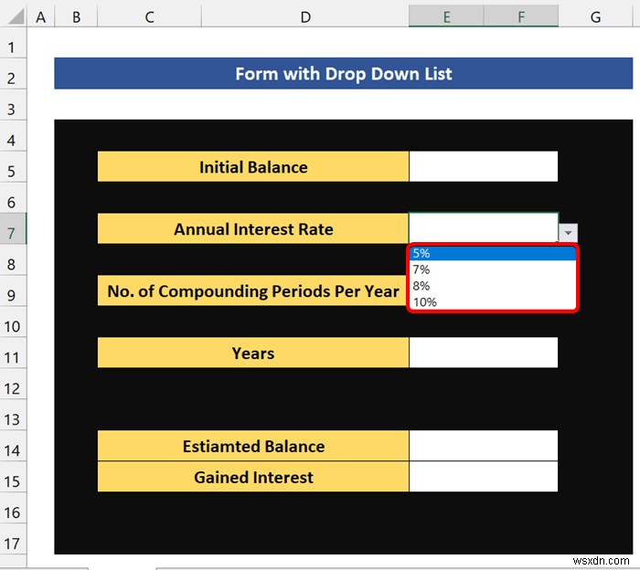 Cách tạo biểu mẫu với danh sách thả xuống trong Excel