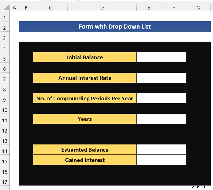 Cách tạo biểu mẫu với danh sách thả xuống trong Excel