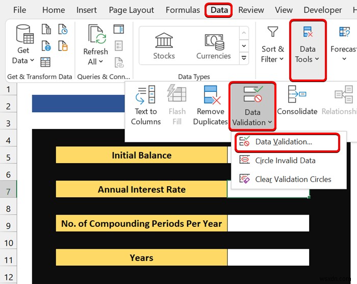 Cách tạo biểu mẫu với danh sách thả xuống trong Excel