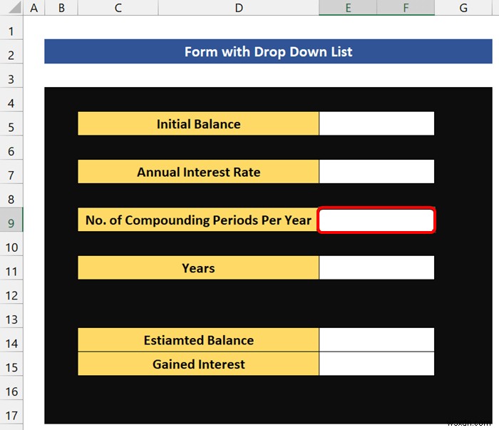 Cách tạo biểu mẫu với danh sách thả xuống trong Excel