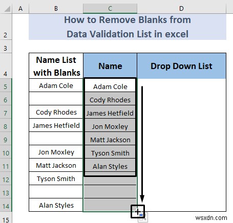 Cách xóa khoảng trống khỏi danh sách xác thực dữ liệu trong Excel (5 phương pháp)