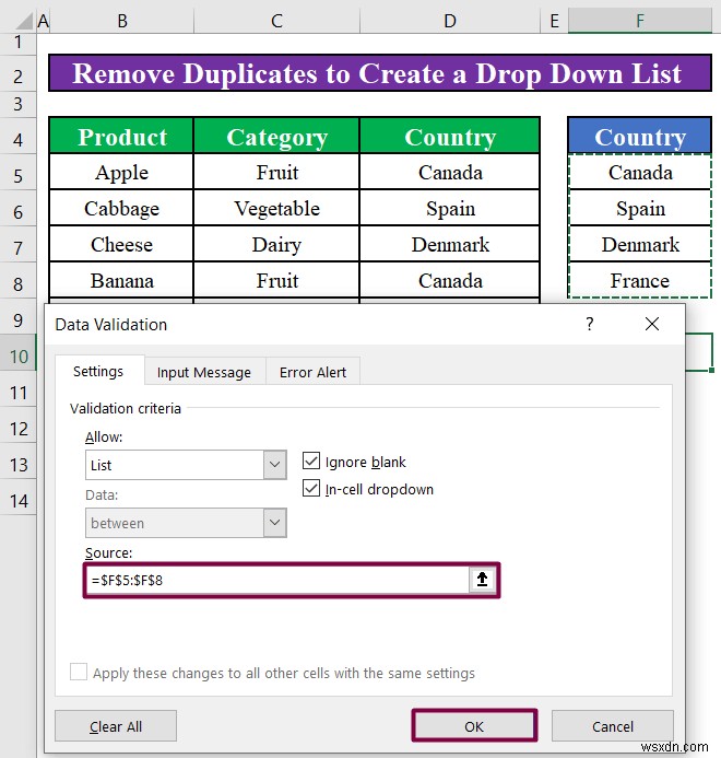 Cách tạo danh sách thả xuống có giá trị duy nhất trong Excel (4 phương pháp)