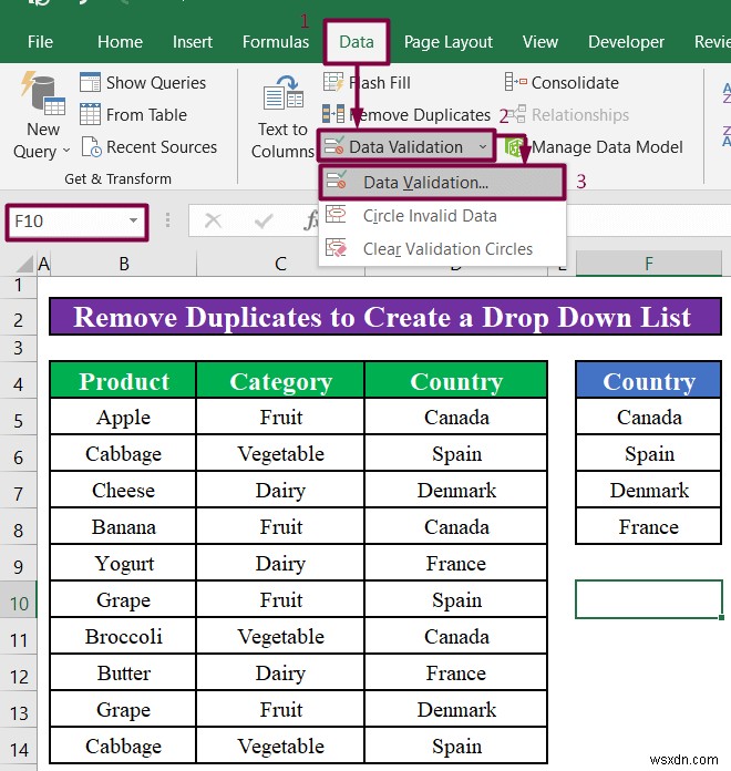 Cách tạo danh sách thả xuống có giá trị duy nhất trong Excel (4 phương pháp)