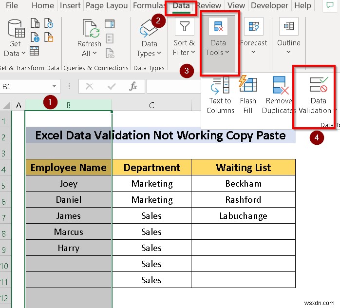 [Đã sửa lỗi] Xác thực dữ liệu không hoạt động để sao chép dán trong Excel