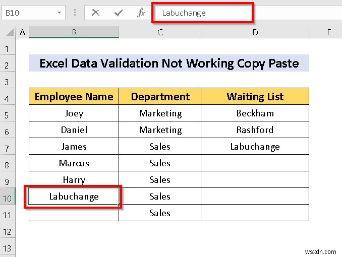 [Đã sửa lỗi] Xác thực dữ liệu không hoạt động để sao chép dán trong Excel