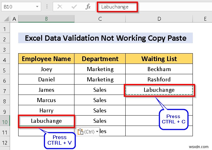 [Đã sửa lỗi] Xác thực dữ liệu không hoạt động để sao chép dán trong Excel