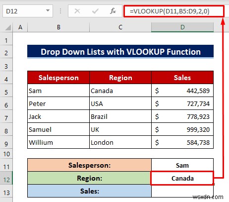 Cách sử dụng công thức VLOOKUP tùy chỉnh trong xác thực dữ liệu Excel