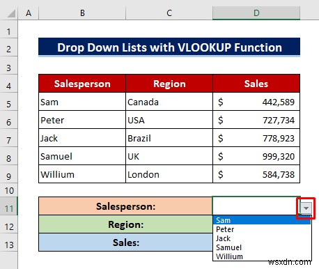 Cách sử dụng công thức VLOOKUP tùy chỉnh trong xác thực dữ liệu Excel