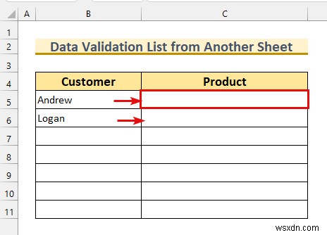 Cách sử dụng danh sách xác thực dữ liệu từ trang tính khác (6 phương pháp)