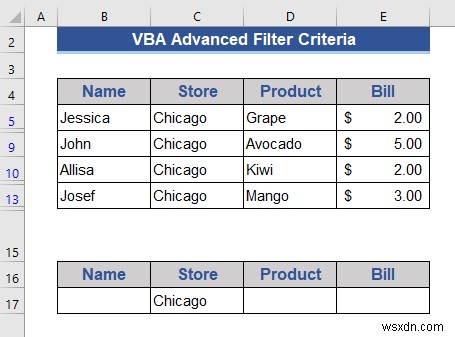 Ví dụ về Excel VBA với tiêu chí bộ lọc nâng cao (6 trường hợp)