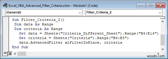 Ví dụ về Excel VBA với tiêu chí bộ lọc nâng cao (6 trường hợp)