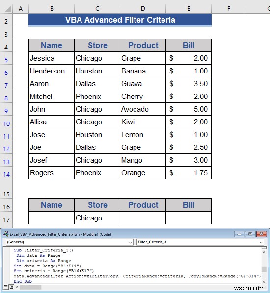 Ví dụ về Excel VBA với tiêu chí bộ lọc nâng cao (6 trường hợp)