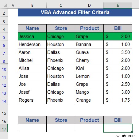 Ví dụ về Excel VBA với tiêu chí bộ lọc nâng cao (6 trường hợp)