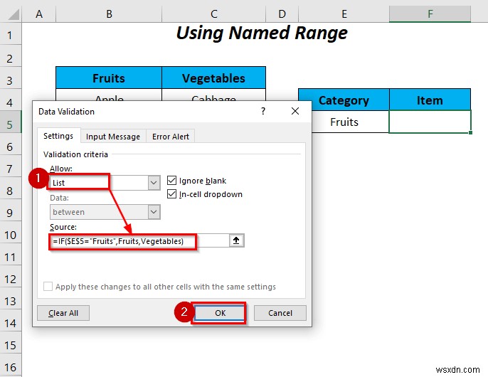 Cách sử dụng câu lệnh IF trong công thức xác thực dữ liệu trong Excel (6 cách)