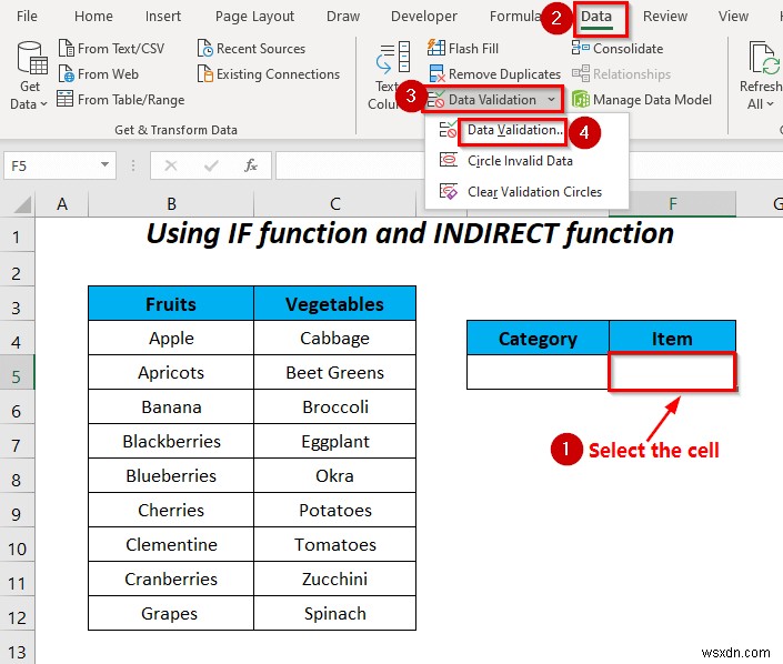 Cách sử dụng câu lệnh IF trong công thức xác thực dữ liệu trong Excel (6 cách)