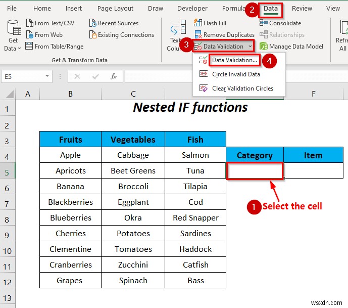 Cách sử dụng câu lệnh IF trong công thức xác thực dữ liệu trong Excel (6 cách)