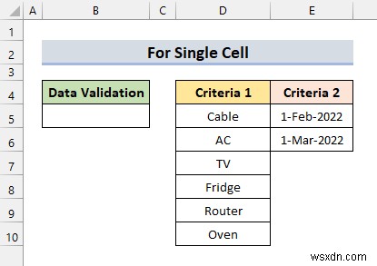 Áp dụng xác thực dữ liệu tùy chỉnh cho nhiều tiêu chí trong Excel (4 ví dụ)