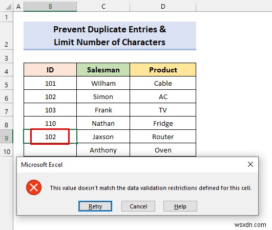 Áp dụng xác thực dữ liệu tùy chỉnh cho nhiều tiêu chí trong Excel (4 ví dụ)