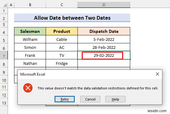 Áp dụng xác thực dữ liệu tùy chỉnh cho nhiều tiêu chí trong Excel (4 ví dụ)