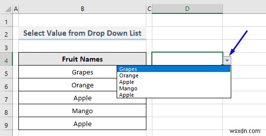 VBA để chọn giá trị từ danh sách thả xuống trong Excel (2 phương pháp)