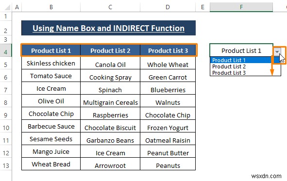 Cách tạo danh sách thả xuống phụ thuộc với dấu cách trong Excel