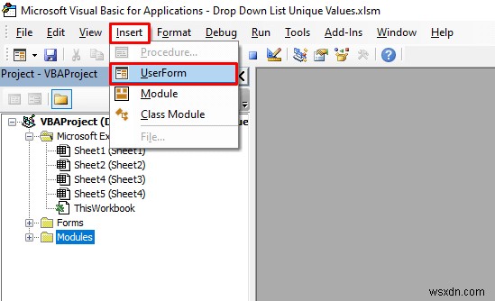 Giá trị duy nhất trong danh sách thả xuống với VBA trong Excel (Hướng dẫn đầy đủ)