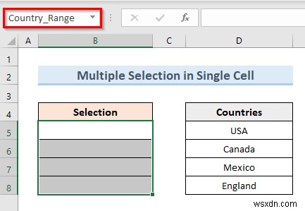 Tạo danh sách thả xuống xác thực dữ liệu với nhiều lựa chọn trong Excel