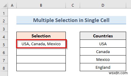 Tạo danh sách thả xuống xác thực dữ liệu với nhiều lựa chọn trong Excel