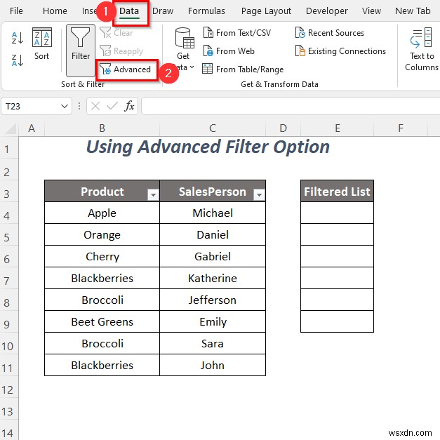 Cách sao chép danh sách thả xuống của bộ lọc trong Excel (5 cách)