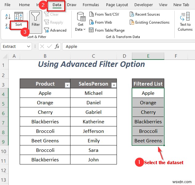 Cách sao chép danh sách thả xuống của bộ lọc trong Excel (5 cách)