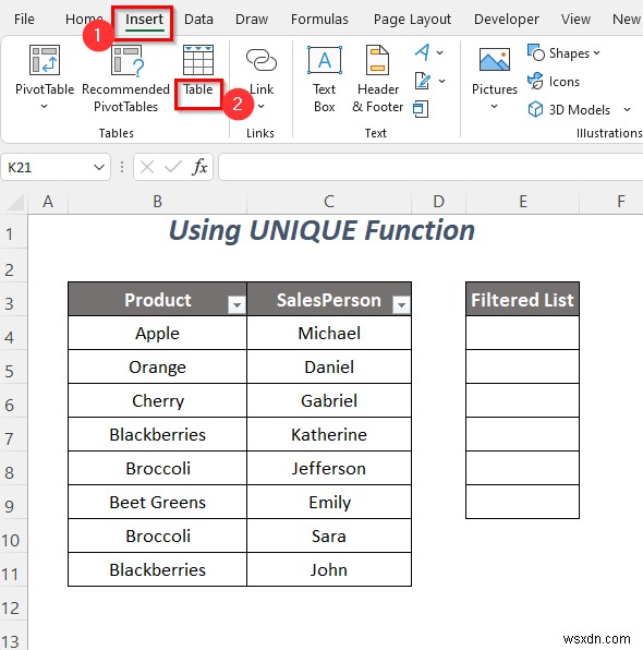 Cách sao chép danh sách thả xuống của bộ lọc trong Excel (5 cách)