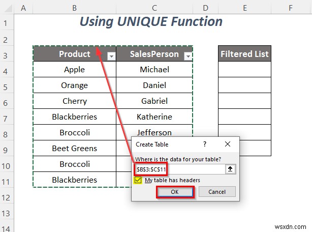 Cách sao chép danh sách thả xuống của bộ lọc trong Excel (5 cách)