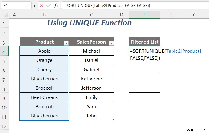 Cách sao chép danh sách thả xuống của bộ lọc trong Excel (5 cách)